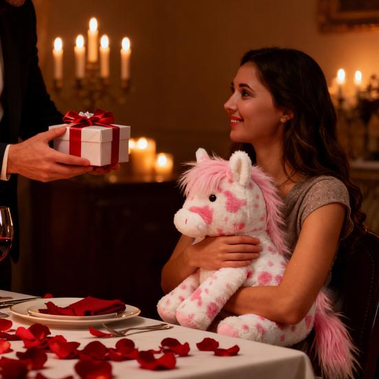 Little Pony Plush Toy Soft Fluffy Stuffed Animal with Big Bright Eyes Realistic Cute Pony Doll for Kids Adults