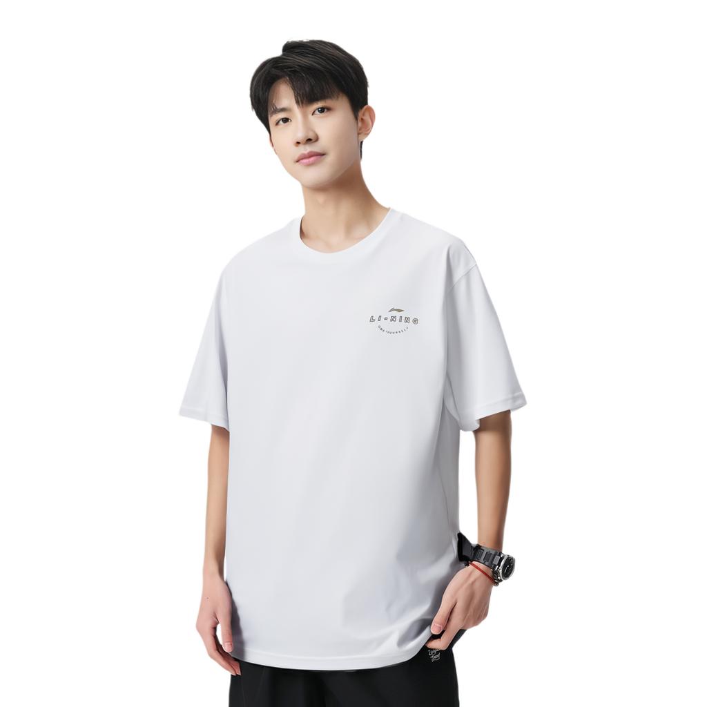 Li-Ning Fitness Series Quick-Dry Short Sleeve T-Shirt Men Tops White ATST093-2
