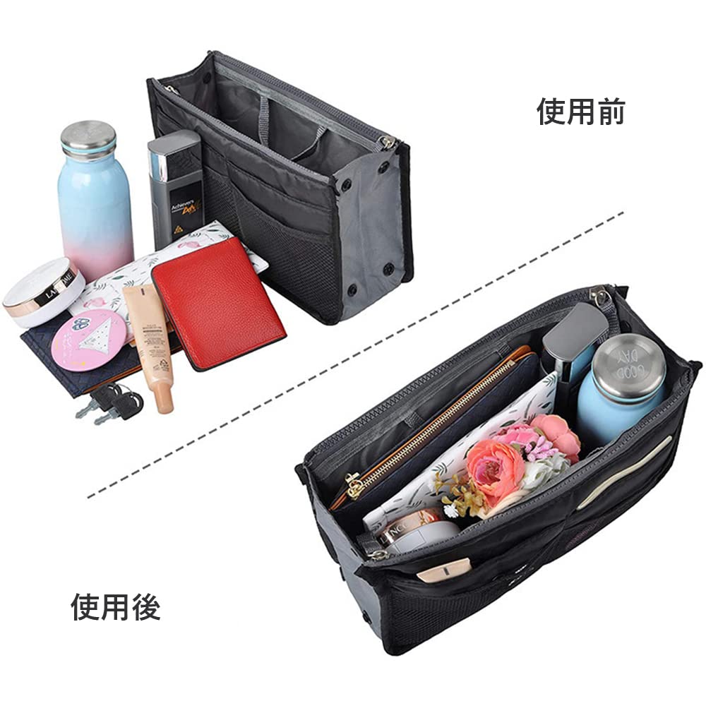 DFsucces Inner Bag Storage Large Cosmetic Travel Pouch Bag-in-Bag Case, Freestanding, Lightweight, Capacity, Multi-Bag, Bag, Commuting, Moving,