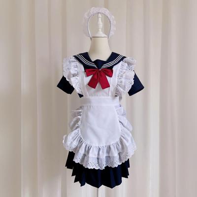 Ținută clasică de servitoare Lolita japoneză – fustă alb-negru cu șorț