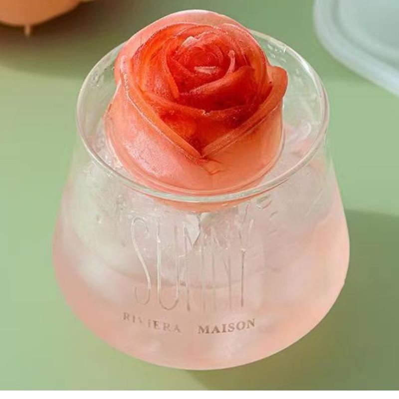Creative Rose Food Grade Mřížka na led Forma pro domácnost Silikonová nádoba na led na studené nápoje Výrobník ledu na whisky