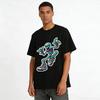 Haut décontracté cool style streetwear avec imprimé squelette néon T-shirt 100% coton