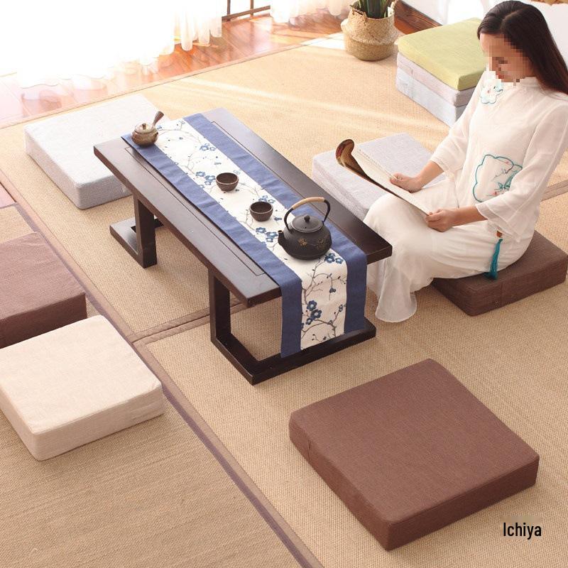 Washable Thickened Four Seasons Japanese Tatami Square Seat Cushion for Floor and Coffee Table.