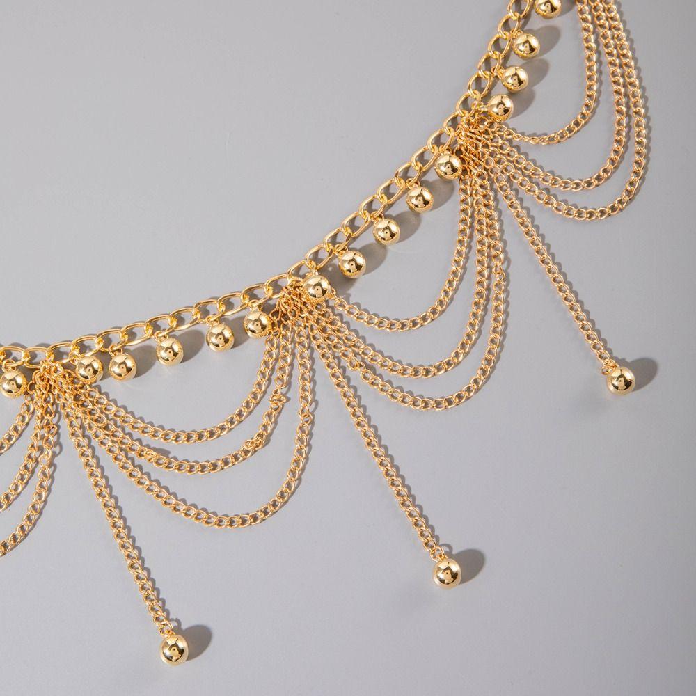 Silver Metal Body Chain Belt Body Jewelry Vintage Tassel Waistchain Girls