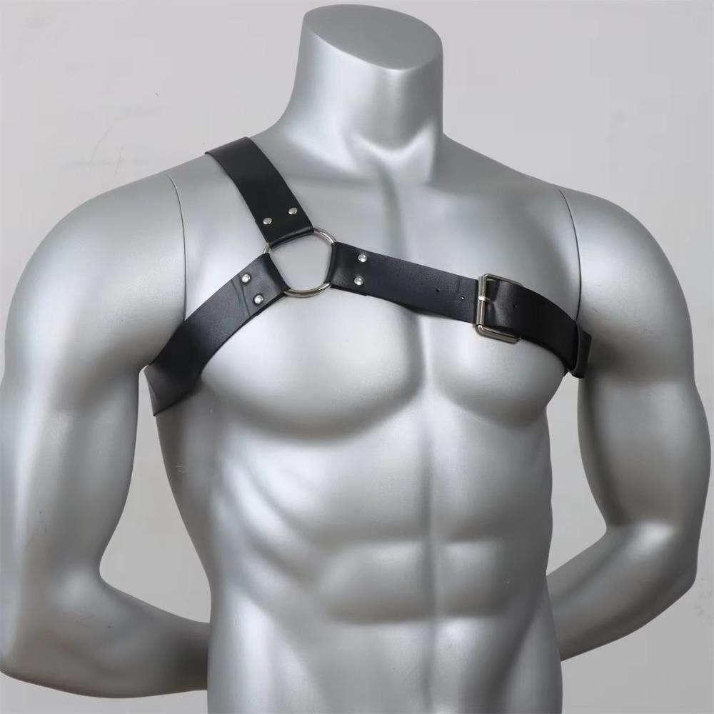 PU Leather Body Corset Straps Punk Body Harness Clothing Accessories Simple Harness Waist Belt  Man