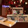 Kraft Paper 12pcs Christmas Gift Candy Cookie Muffin Cake Boxes Bakery Portable