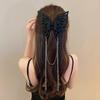 Black Oversized Butterfly Tassel Ponytail Claw Clip - 2025 New Hair Accessory
