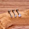 2pcs Titanium 16g Lip Labret Piercing Crystal Ball Monroe Lip Stud Helix Conch Tragus Cartilage Earrings 2/3/4mm CZ Body Jewelry