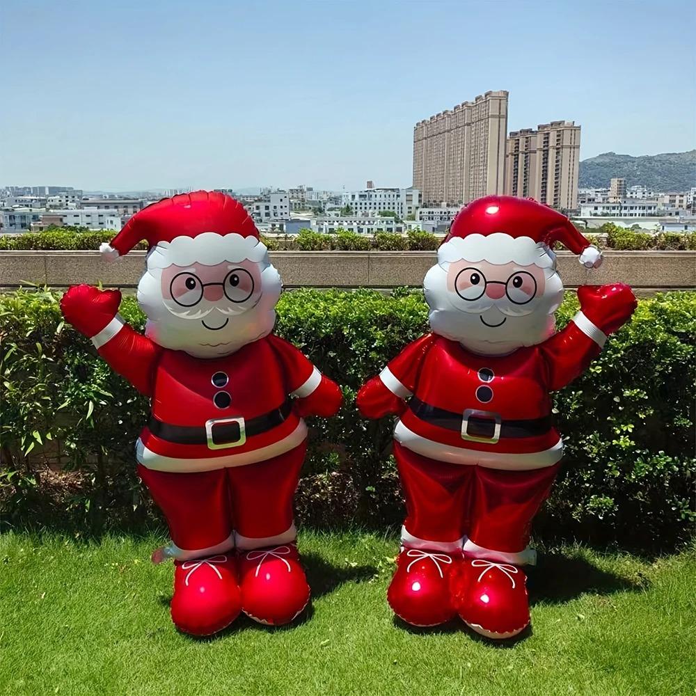 Giant Santa Claus Christmas Inflatable Foil Balloons Standing Balloons Home New Year Party Supply