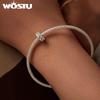 WOSTU Pulseira e bracelete femininos de prata esterlina 925 com padrão de coração retrô, joias faça você mesmo