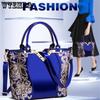 WTEMPO Frauen Mode Handtaschen Stickerei Pu Leder Schulter Tasche Dame Elegante Party Taschen