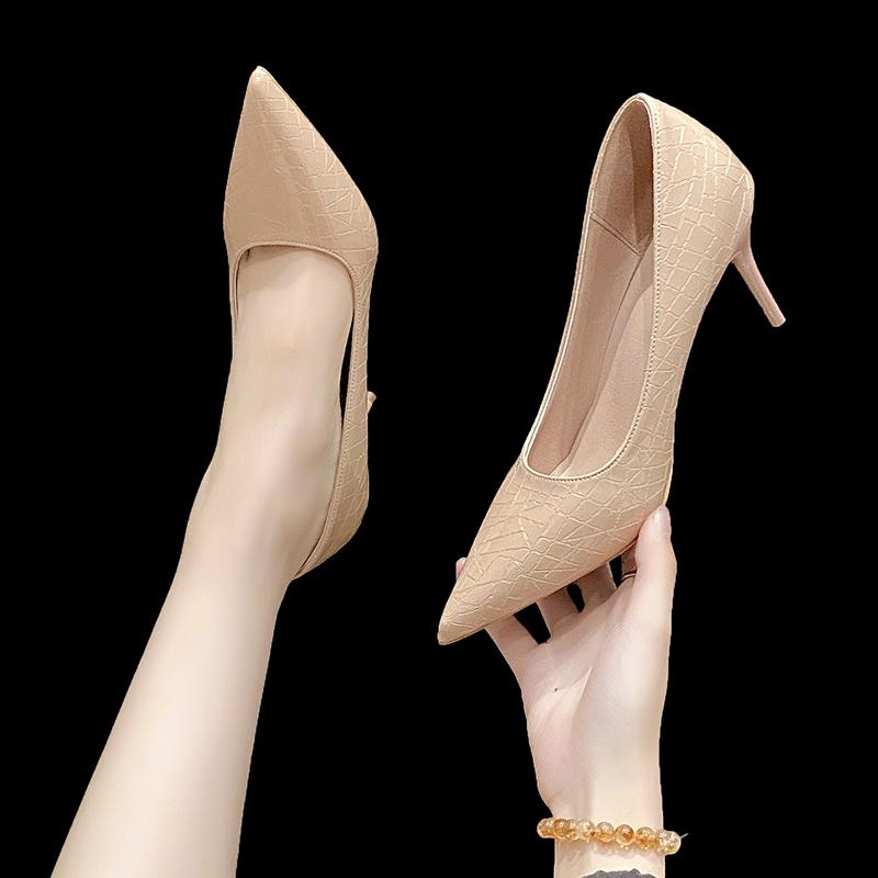 Women  High Heels Stiletto Pumps Pointed Toe Green Nude Heels Office Lady Serpentine Patent Leather Wedding Party Prom Shoes
