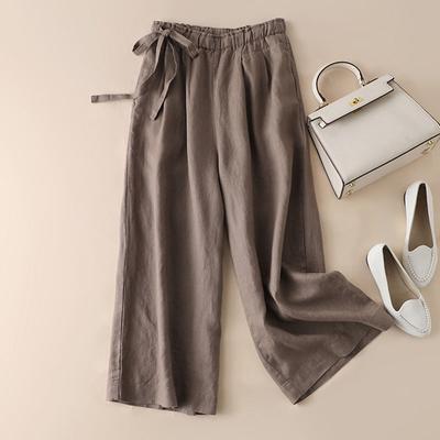 Falling Pants for Women Loose and Slimming for Summer Thin Cotton and Linen Wide Leg Pants for Women Plus Size Straight Leg Casual Pants