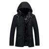 Men's Spring and Autumn Slim-fit Hooded Medium and Long Jacket, Men's Korean Version of Youth Pure Cotton Large-size Coat