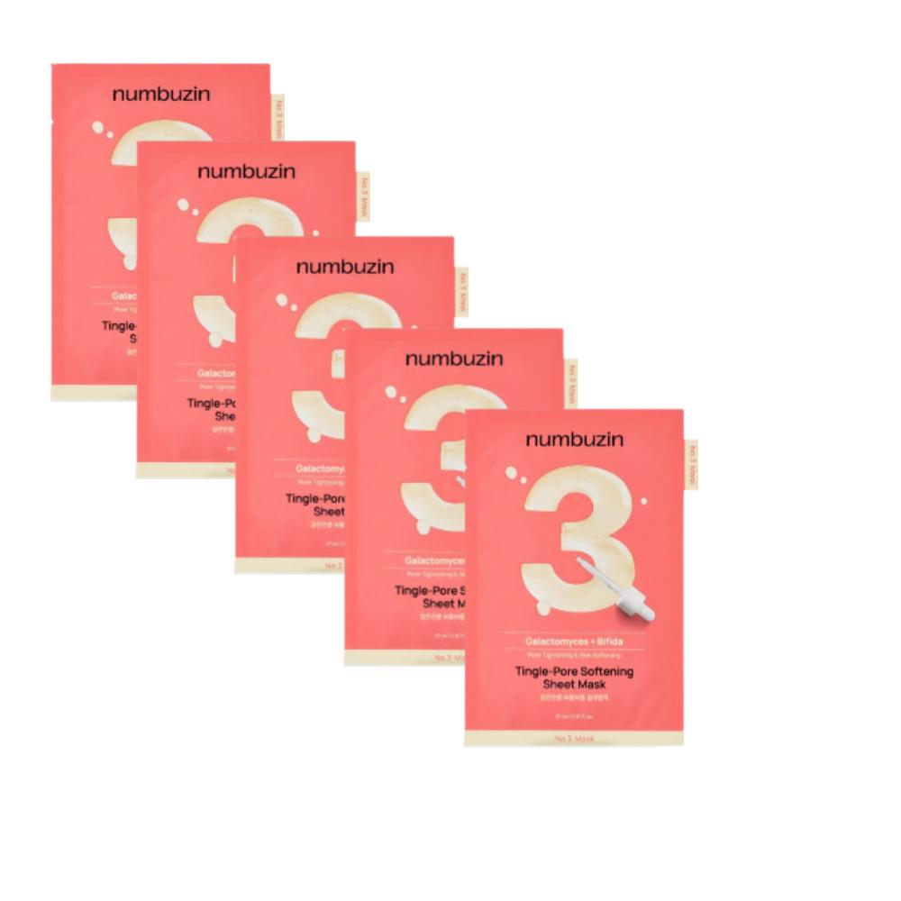Numbuzin No.3 Pore Care Serum Mask Pack Deep Cleansing & Hydrating Face Mask (5 Sheets)