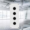 BX4 22mm Vier Löcher Drucktaster Schalter Steuerung Schutzbox Gehäuse Wasserdicht (Weiß)
