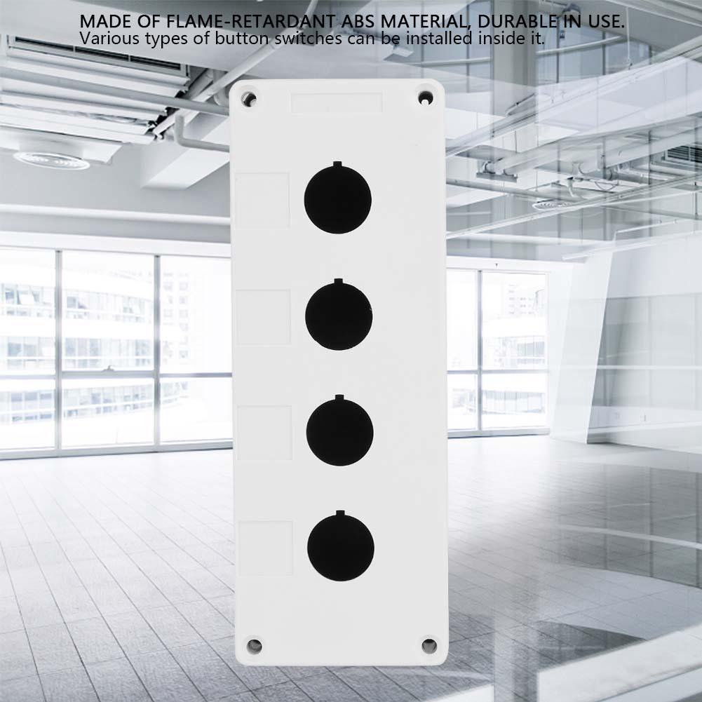 BX4 22mm Vier Löcher Drucktaster Schalter Steuerung Schutzbox Gehäuse Wasserdicht (Weiß)
