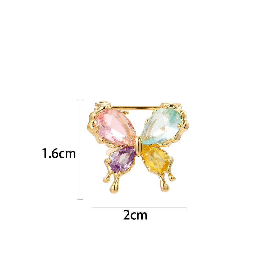 Snowflake & Butterfly Zircon Brooch with Freshwater Pearl for Women's Korean Style Suit Coat
