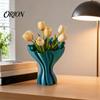 Vaso Stampa 3D Integrato Vasi Stampati, Elegante Vaso Pieghettato, Fioriera Minimalista Intrecciata Portafiori Decorativi Multiuso, Nordico