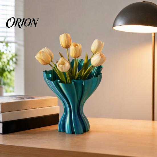 Vaso Stampa 3D Integrato Vasi Stampati, Elegante Vaso Pieghettato, Fioriera Minimalista Intrecciata Portafiori Decorativi Multiuso, Nordico