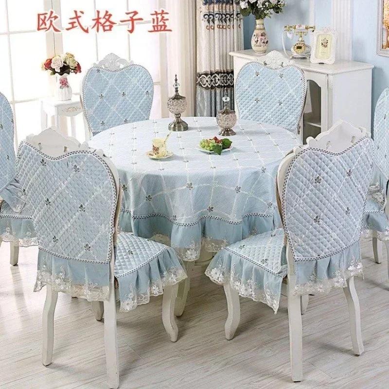 Thickened Retro Printed Tablecloth Chair Cushion Back Cover Household Dining Desk Coffee Table Mat Dustproof Table Covers