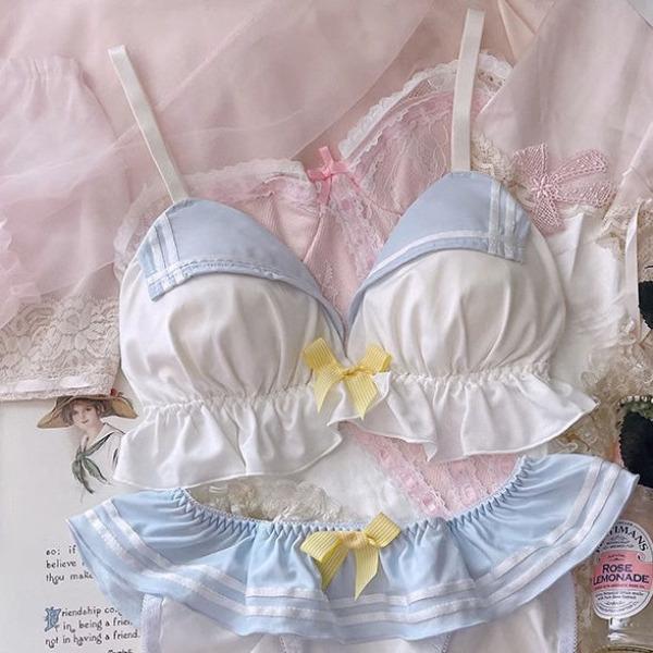 Mädchen BHs Dreiecksschale Weich Niedlich Unterwäsche Mode Damen BHs Kabellos Push Up BHs Patchwork Unterwäsche Innentops für Damen Büstenhalter Damen Lingerie