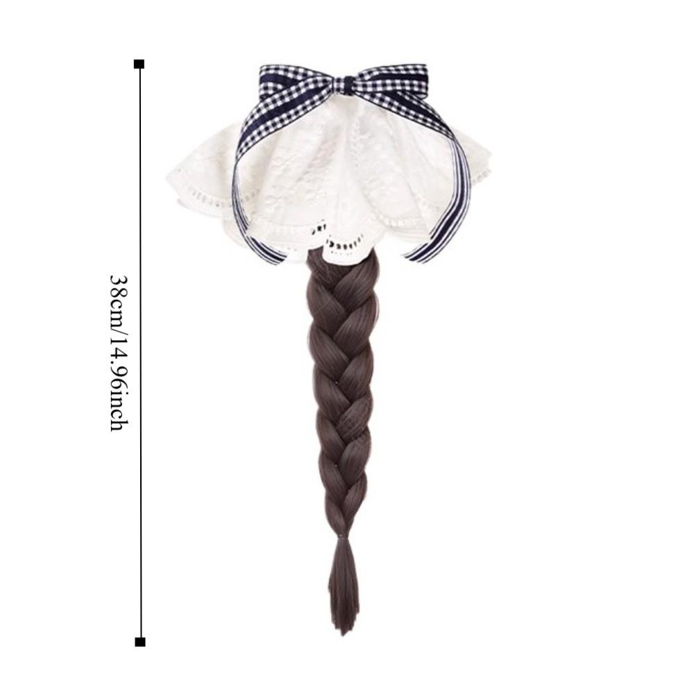 Boxing Braided Bow Lace Hair Bands Ponytail Hair Extension Twist Braid Wig  Daily