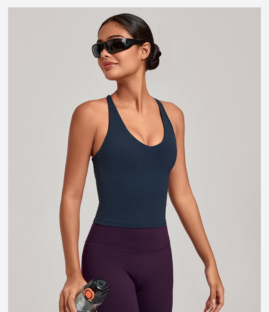Cross-Strap Quick-Dry Yoga Vest: Versatile Running Sports Top with Stylish Back Design