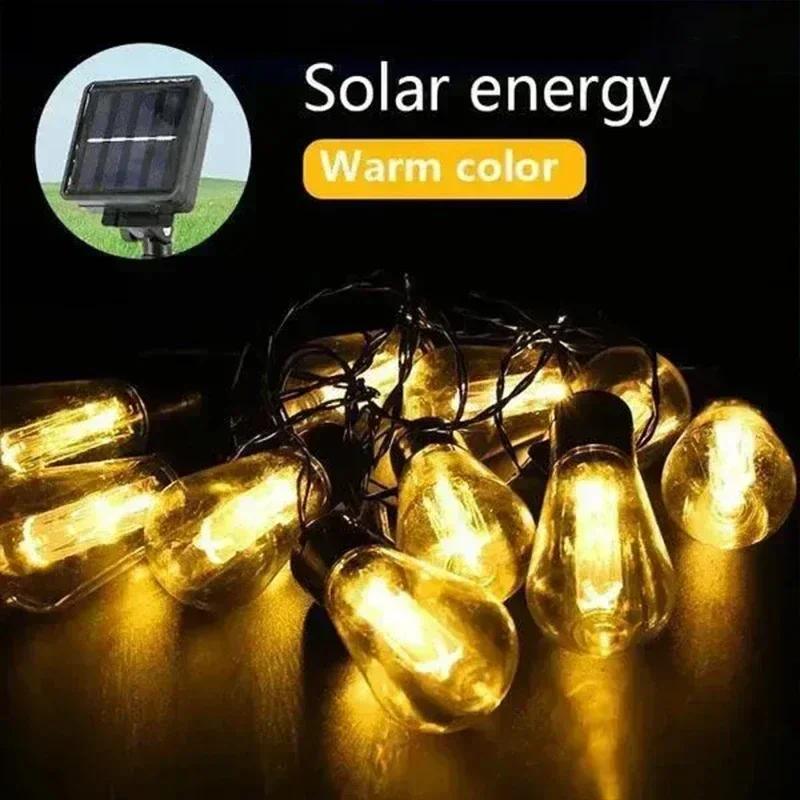 10/20 Bulbs LED Solar String Lights Fairy Waterproof Patio Lamp For Outdoor Party Decoration Holiday Garland Garden Lamps