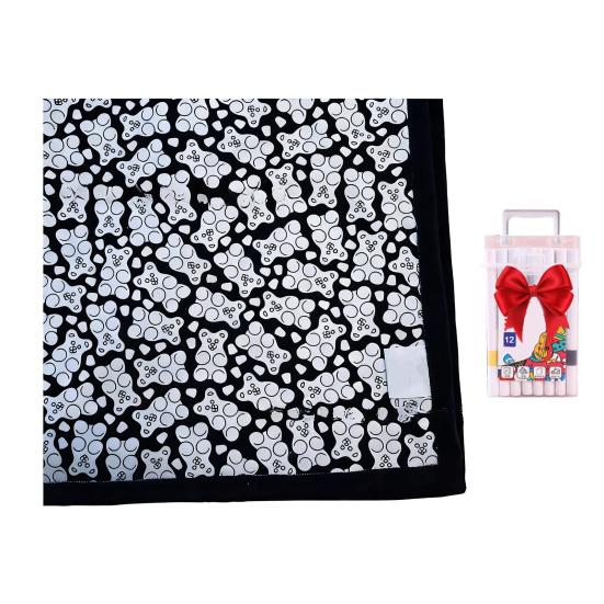 DIY Coloring Blanket Color Your Own Blanket Art Project with Markers Washable Color Art Craft Throw Blanket for Home Decor Holiday Party Activity