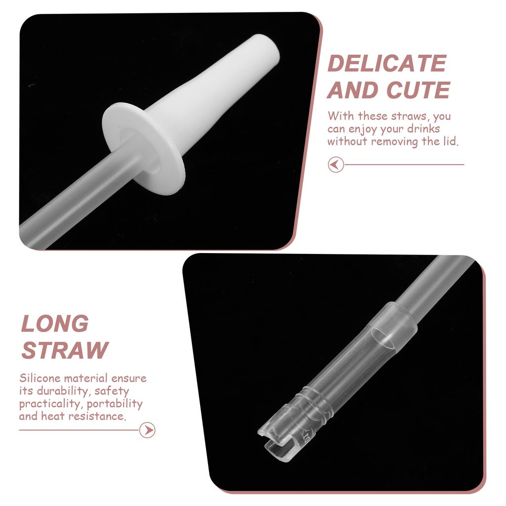 5 Sets Pot Belly Cup Straw Camping Water Bottle Portable Smoothie Multi-function Washable Straws Household Multifunction
