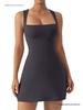 Strappy Solid Color Tight Dress