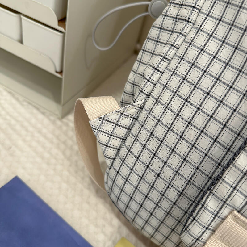 Student Schoolbag Women's Lightweight Water-repellent Plaid Backpack Travel Backpack