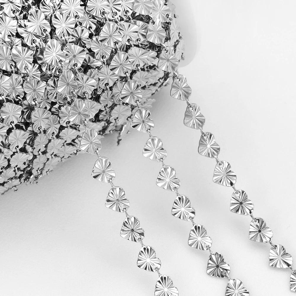 0.5meter 1meter Stainless Steel Flower Chain Roll DIY Jewelry Making Accessories Bulk Chain for Crafts for DIY Necklace Bracelet