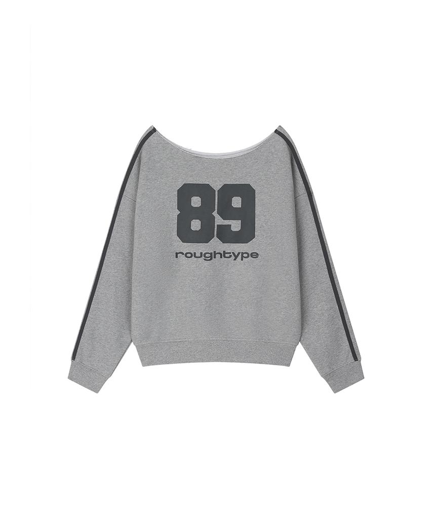 ROUGHTYPE Trackline Off-Shoulder Sweatshirt - Gray