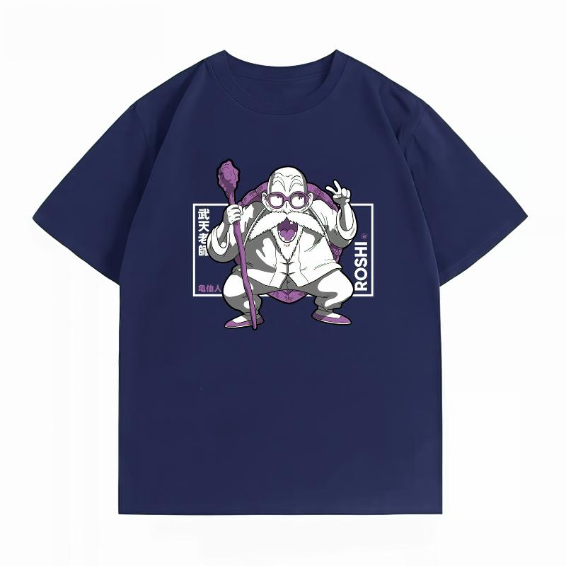 Unisexs Clothing New 100 Cotton Summer TShirt Bandai Dragon Ball Unisexs TShirt Roshi Print Casual Unisexs TShirt