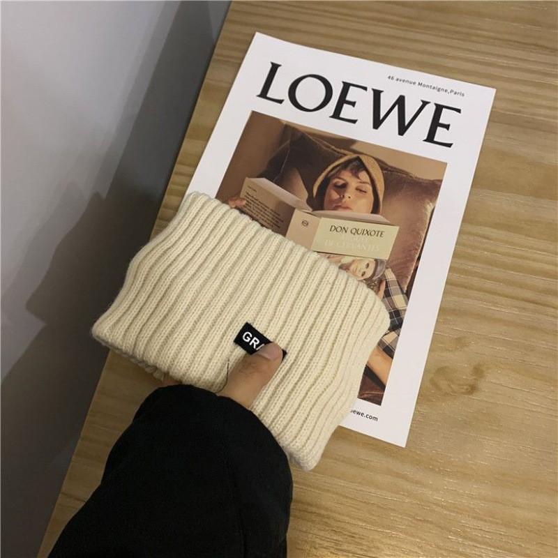 Cute bear wool hat women's winter plush warm fluffy autumn and winter big head circumference knitted hat