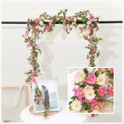 1 Pcs Garden Flower Vine Sunflower Flower Rattan Living Room Winding Indoor Decoration Blocking Simulation Sunflower Daisy