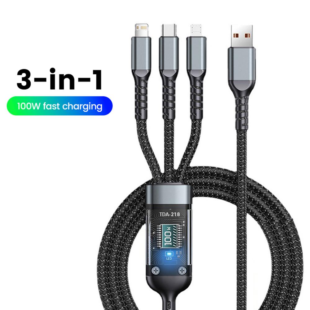 

3 в 1, 100 Вт, кабель для быстрой зарядки, кабель USB Type C для iPhone, Samsung, Huawei 50 pro, зарядное устройство Micro Usb C, кабель для зарядки, провод