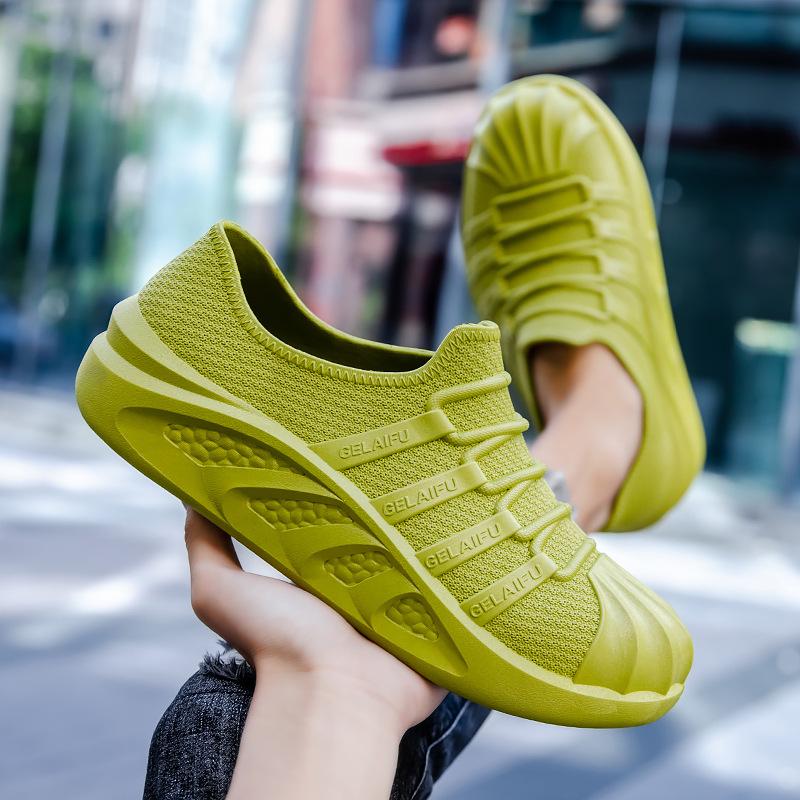 Fashion New Men's PVC Short Tube Boots Solid Color Rain Boots Male Waterproof Fishing Shoes Men Non-slip Work Shoes Outdoors Rainboots