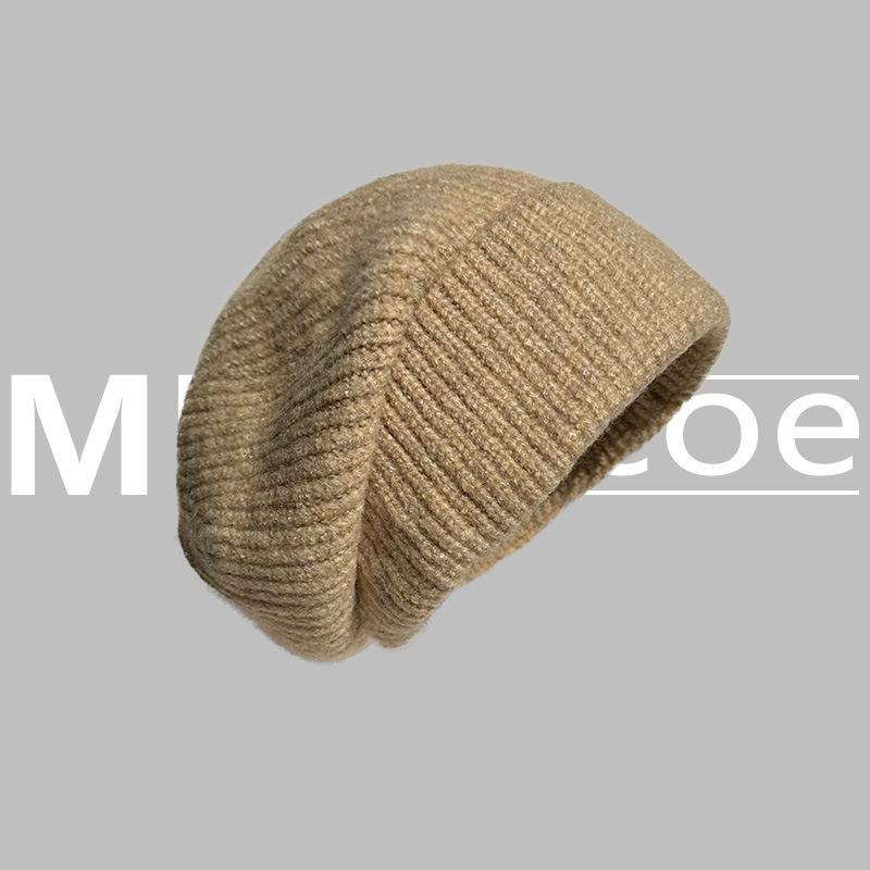 Big Head Circumference Wool Hat Women's Winter Warm Ear Protection Loose Face Small Korean Knitted Pile Cold Hat