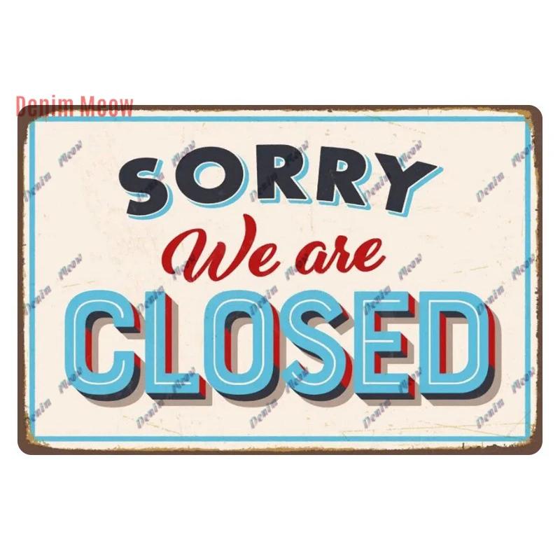 Vintage Open/Closed Wall Sign,retro Bar Open Metal Tin Plaque, Come in, Welcome Wall Decor, for Bar Club,Man Cave Poster, WY279