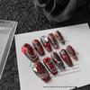 Cyberpunk Gothic Red Nails - A/W 2024 Cool Dark Millennium Nail Art