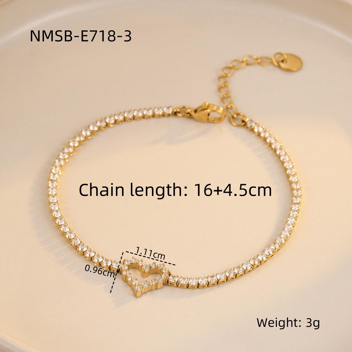 GEMCHIC Women s Classic Heart Zircon Tennis Bracelet 18K Gold Plated Stainless Steel Luxury Couple Jewelry