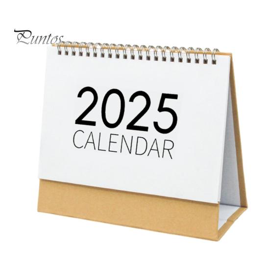 2025 Skrivebordskalender Small Stand Up Double-Coil Binding Månedlig kalender Dagsplanlegger Event Markeringstabell Kalender for hjemmekontorskole