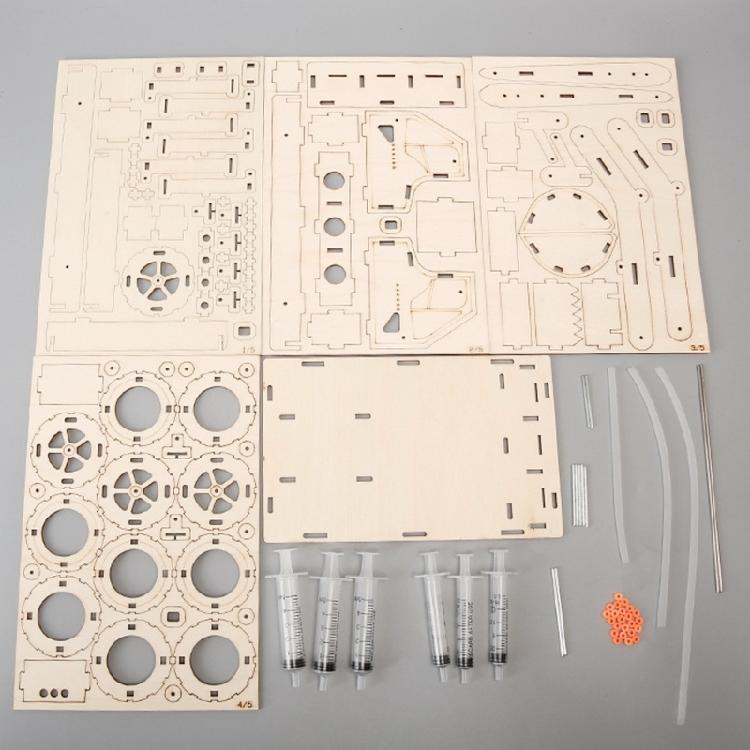 Wooden Hydraulic Machine Building Set Hands On Assembly Wooden Excavator Model for Students School Experiment