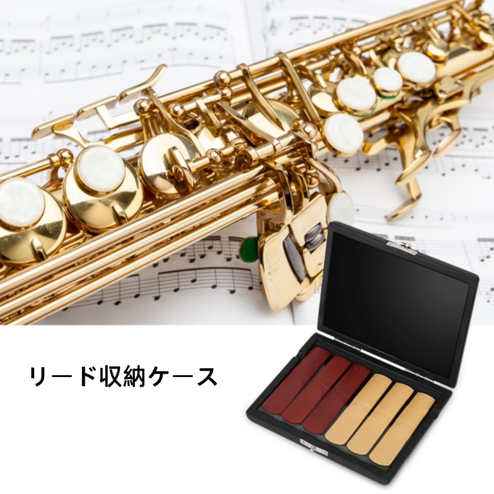 Saxophone Reed Case, PU Material, Easy To Clean, Reed Storage Case, Slightly Water-Resistant, Compatible with Saxophone and Clarinet, Lightweight and