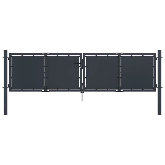 Portail de jardin - VIDAXL - Acier - 300 x 150 cm - Anthracite - Battant