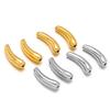 5Pcs Stainless Steel PVD Gold Plated Curved Tube Bead Charms for DIY Necklace Findings Jewelry Bracelet Making Material Supplies