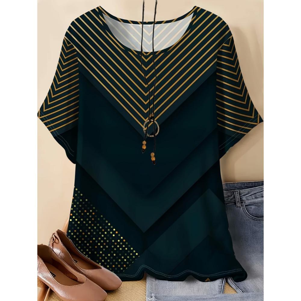 2026 Vintage Ethnic Graphic 3D Printed Bohemian T-Shirt O-Neck Short Sleeve T-Shirt Loose Tees Tops Summer Female Clothing